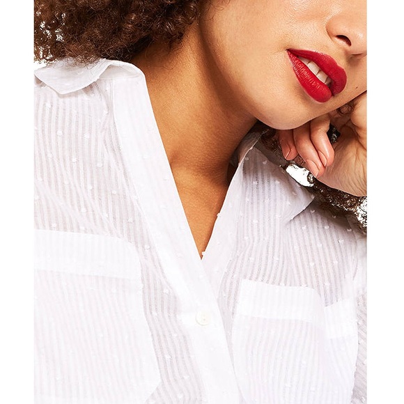 Oasis Donny Spotted Textured Button Down Top 🤍 - Picture 5 of 9